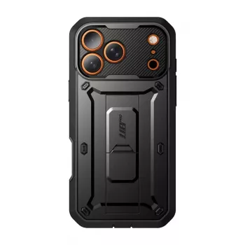 „Supcase“ „Unicorn Beetle Pro“ dėklas „iPhone 17 Pro Max“ telefonui, juodas