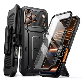 „Supcase“ „Unicorn Beetle Pro“ dėklas „iPhone 17 Pro Max“ telefonui, juodas