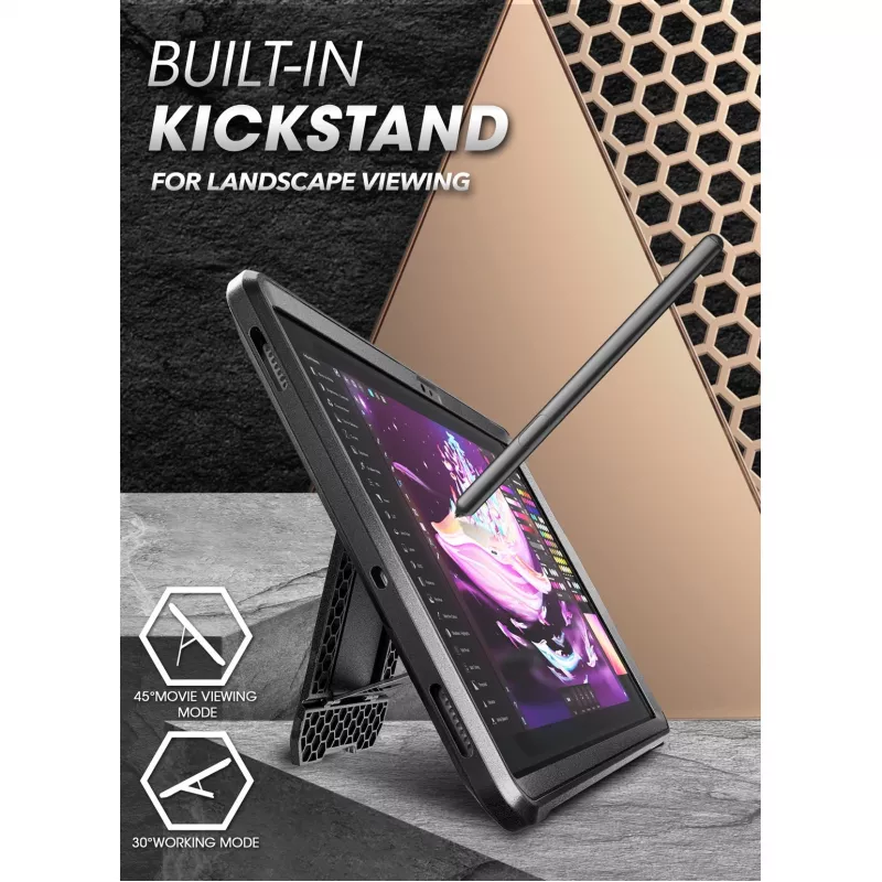 Supcase Unicorn Beetle Pro for Samsung Galaxy Tab S9 / S9 FE / S10 FE / S10 Lite, Black