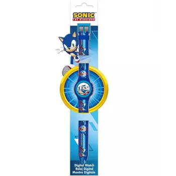 Vaikiškas skaitmeninis laikrodis Sonic The Hedgehog SNC4316M - mėlynas silikoninis dirželis