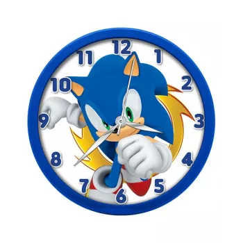 KIDS Sonic The Hedgehog sieninis laikrodis 25 cm apvalus plastikinis analoginis kvarcinis įvairiaspalvis