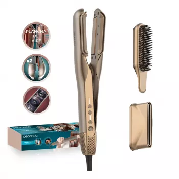 Cecotec AirLisse 2in1 ForceDry Duo plaukų tiesintuvas ir džiovintuvas, juodas/rožinis auksas