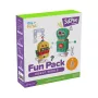 myFirst 3dPen Make Filaments Fun Pack Robot World – kūrybinis rinkinys su 5 šablonais, 17 PCL siūlų (34 m), atgal traukiančio automobilio moduliu ir termoplastine plokštele