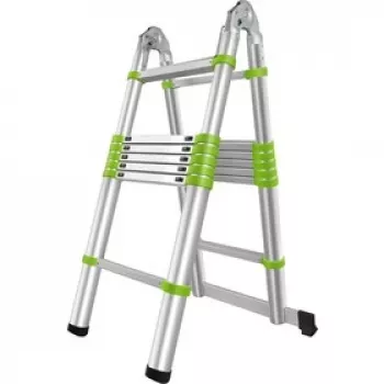 FIELDMANN Teleskopinės Kopėčios FZZ 4006 - 3.8m, 13 Pakopų, 150kg Talpa, Aliuminio Lydinys