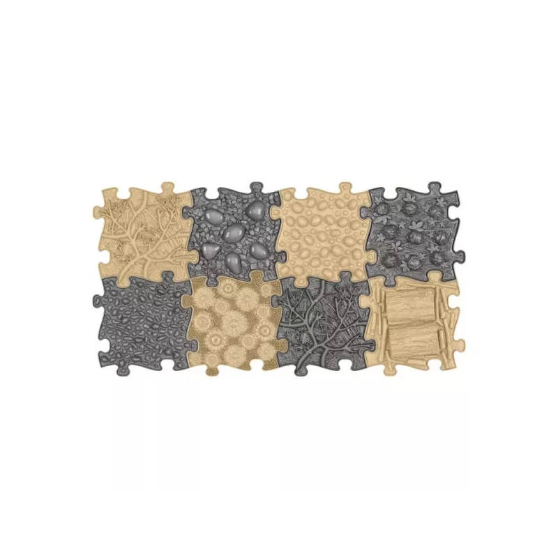 Muffik Orthopedic Sensory Mat Set 8-in-1 Natural 8 Puzzle Pieces MFK-065