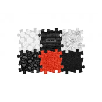 Muffik ortopedinis sensorinis kilimėlių rinkinys 6-in-1 Baby Black & White 6 dėlionės kilimėliai sensoriniam žaidimui Muffik MFK-023-3