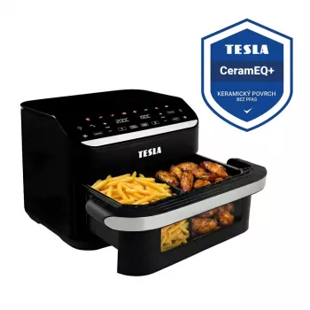 TESLA Aircook DualHeat QD575 XXL oro gruzdintuvė, 10 L, juoda