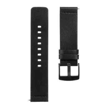 Tactical Leather Band 22mm juodas odinis laikrodžio dirželis