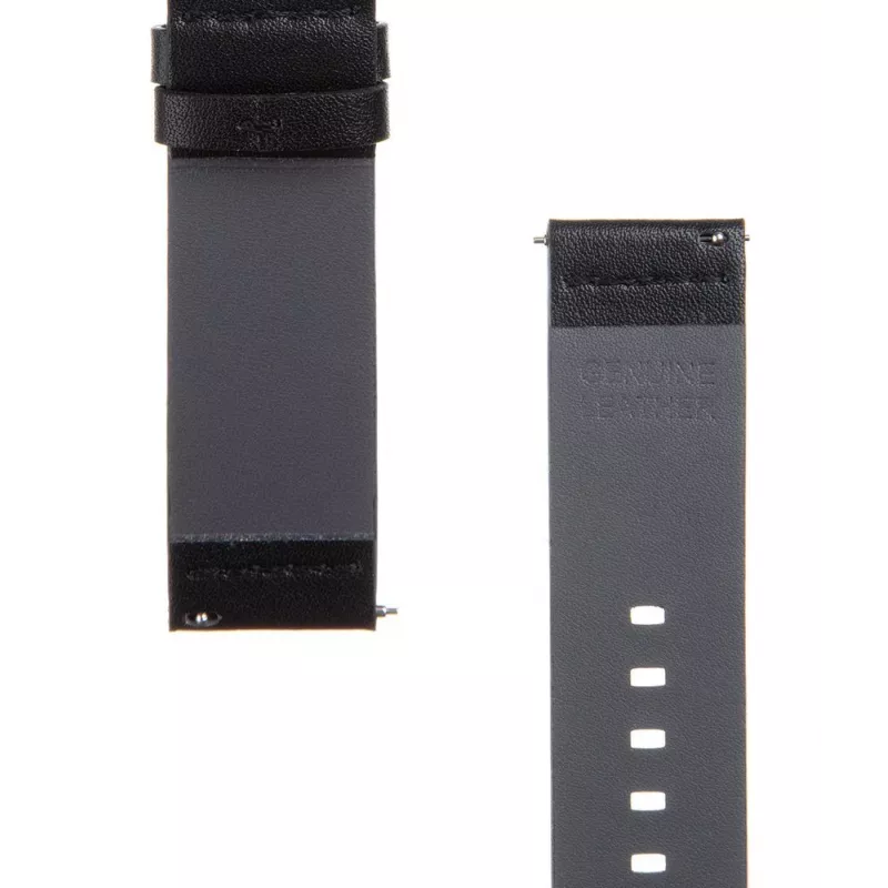 Tactical Leather Band 22mm juodas odinis laikrodžio dirželis