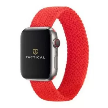 Tactical Braided String Band iš pintos nailono juostelės Apple Watch 1/2/3/4/5/6/7/SE 42/44/45mm M dydžio raudona
