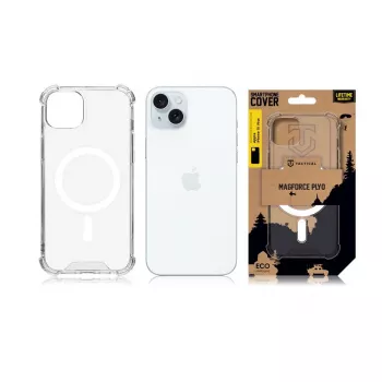 Tactical Back Cover MagForce Plyo, skirtas iPhone 15 Plus, permatomas