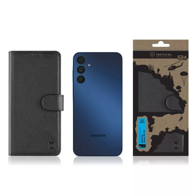 Tactical Book Cover Field Notes dėklas Samsung Galaxy A15 5G, juodas