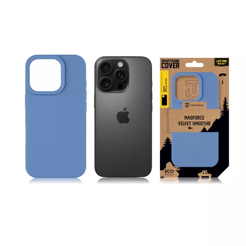 Tactical užpakalinis dangtelis MagForce Velvet Smoothie iPhone 16 Pro, Charcoal Black
