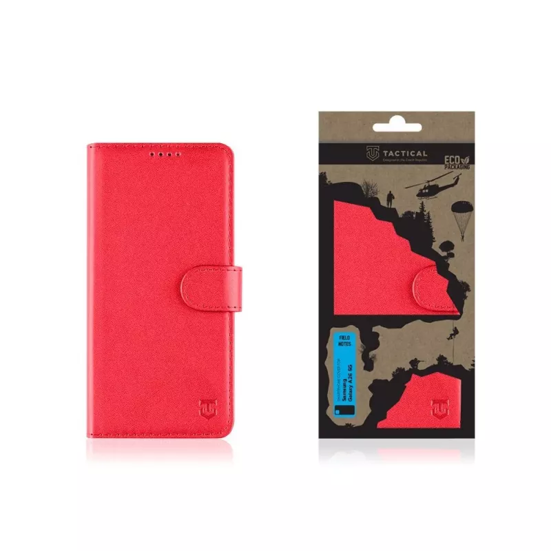 Tactical Book Cover Field Notes dėklas Samsung Galaxy A26 5G – raudonas