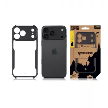 Tactical Back Cover Quantum Stealth, skirta Apple iPhone 17 Pro Max, permatoma/juoda