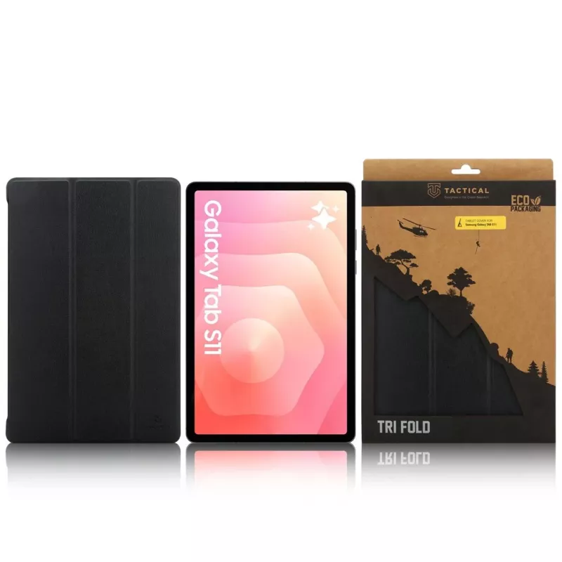 Tactical Book Cover Tri Fold Galaxy Tab S11 Black