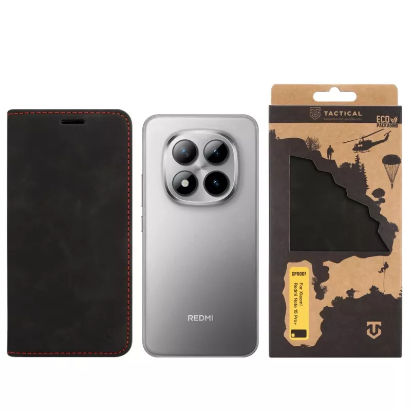 Tactical Book Cover Xproof Redmi Note 15 Pro+ 5G Black Hawk Black