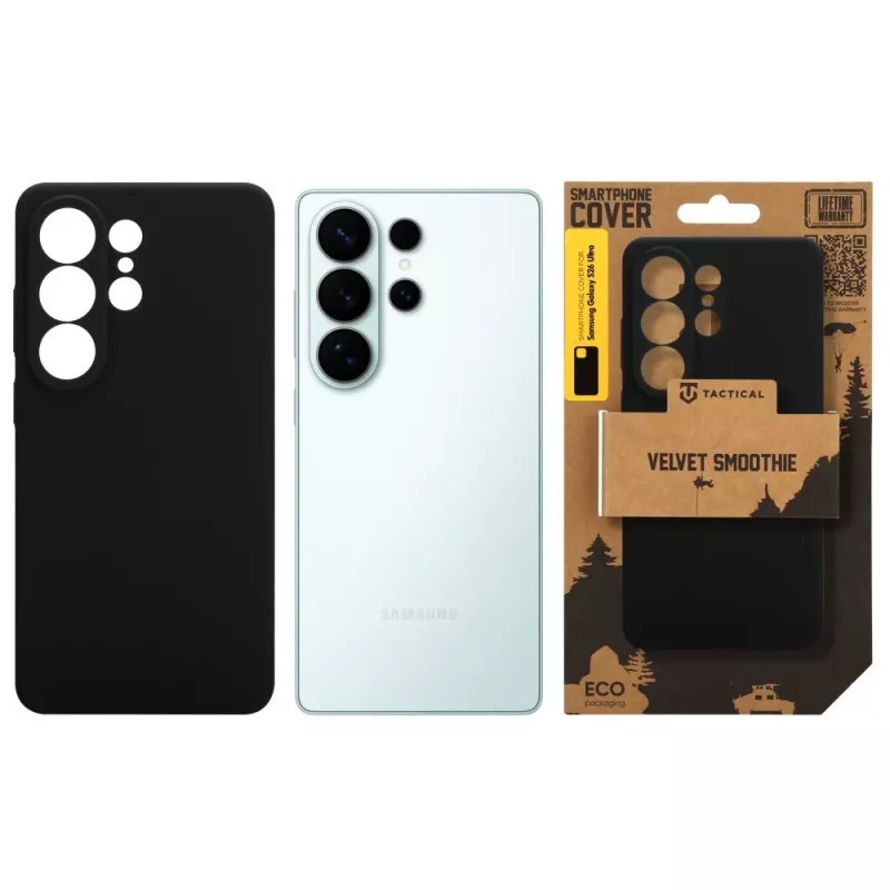 Tactical Back Cover Velvet Smoothie, skirta Samsung Galaxy S26 Ultra, Asphalt Black