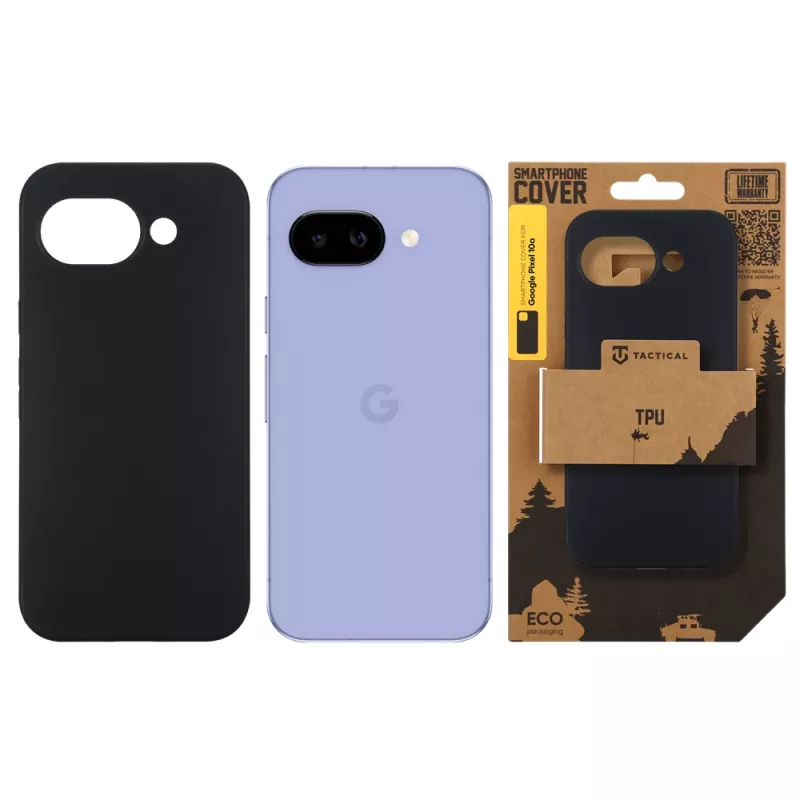 Nugarinis dangtelis Tactical TPU, skirtas Google Pixel 10a, juodas