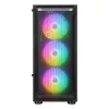Rampage SHIVA Mid Tower PC Case with Tempered Glass Window and 4x 120mm Rainbow RGB Fans, Black