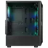 Rampage SHIVA Mid Tower PC Case with Tempered Glass Window and 4x 120mm Rainbow RGB Fans, Black