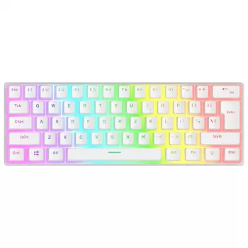 Rampage Radiant K11 60% mechaninė žaidimų klaviatūra, balta, Blue jungikliai, RGB