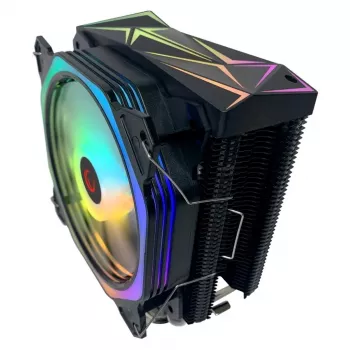 Rampage Octagon C50 CPU Air Cooler, 120mm PWM Fan, 1800 RPM, ARGB, Intel LGA 1700/1200/115X, AMD AM5/AM4/AM3+, 4 Heat Pipes, Up to 180W TDP