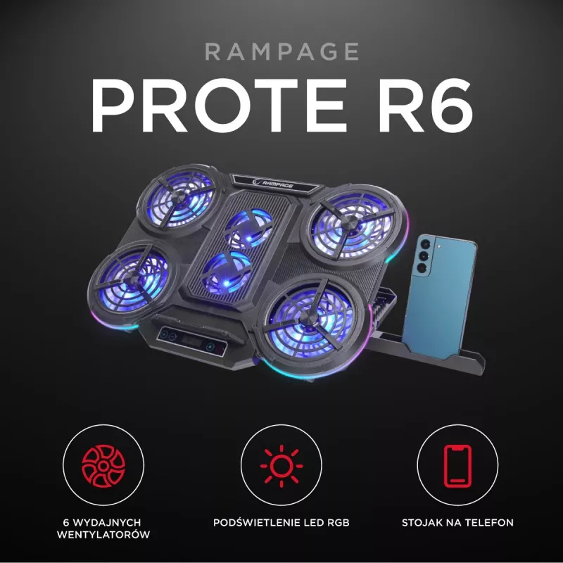Rampage PROTE R6 Gaming Headset - Wired USB 7.1 Surround Sound - Black