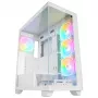 Rampage Hydra V1 Mid-Tower PC Case, White, 4x 120mm ARGB Fans, USB-C/USB-A, ARGB Hub, Tempered Glass