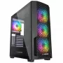 Rampage Shelob Mid Tower PC Case, 4x ARGB Fans, Tempered Glass, Black