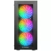 Rampage PLAID V1 Mid Tower PC Case with Tempered Glass Window, 4x 120mm RGB Fans, Black