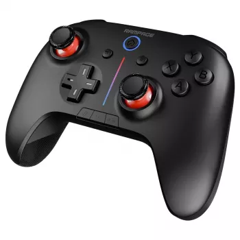 Rampage Hydra Pro Pad Wireless RGB 2.4G Hall Effect Controller with Magnetic Triggers, Black