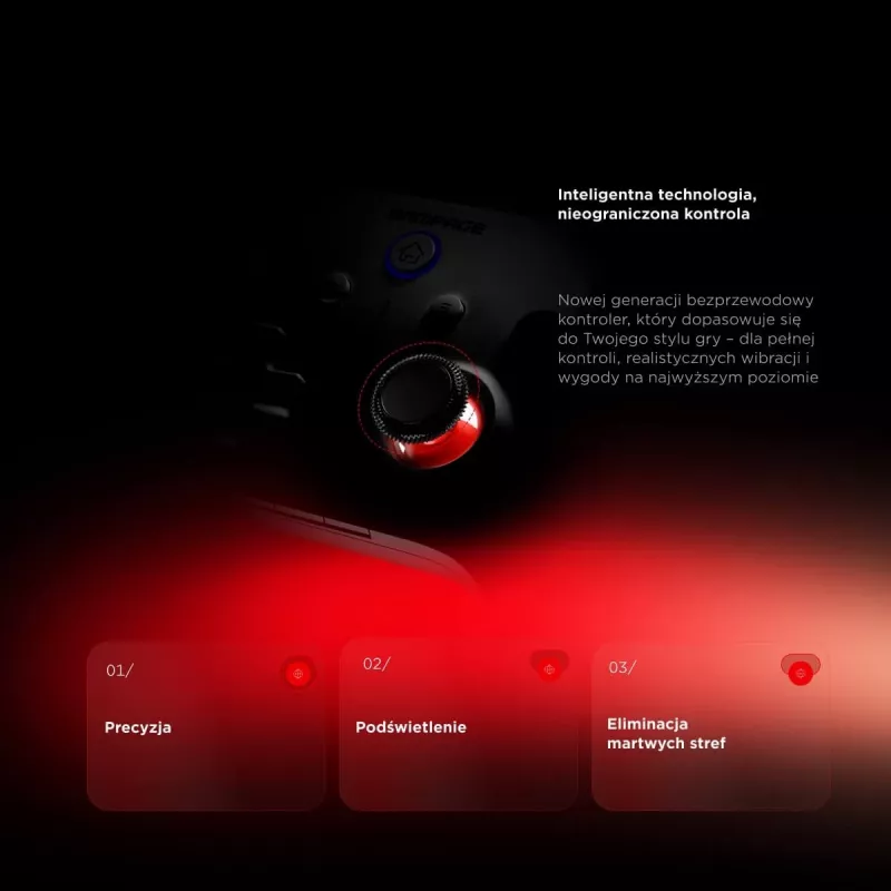 Rampage Hydra Pro Pad Wireless RGB 2.4G Hall Effect Controller with Magnetic Triggers, Black