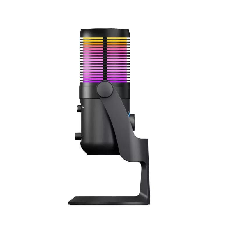 Rampage Diyez RGB USB-C stalinis mikrofonas su garso lygio indikatoriumi, juodas