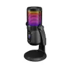 Rampage Diyez RGB USB-C stalinis mikrofonas su garso lygio indikatoriumi, juodas