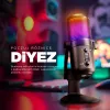 Rampage Diyez RGB USB-C stalinis mikrofonas su garso lygio indikatoriumi, juodas