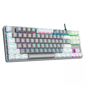 Rampage Snug RGB KRGD Blue mechaninė žaidimų klaviatūra, Tenkeyless, pilkai balta