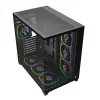 RAMPAGE SEALITE-BLACK Mid-Tower PC Case su grūdintu stiklu, 7x ARGB PWM ventiliatoriai, juoda