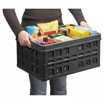 Helit Klappbox Square H6180295 46L Sulankstoma Dėžė Pilka/Juoda