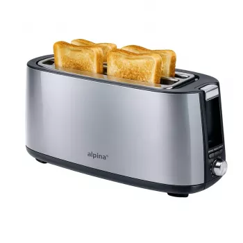 ALPINA 1400W 4-Slice Toaster Silver