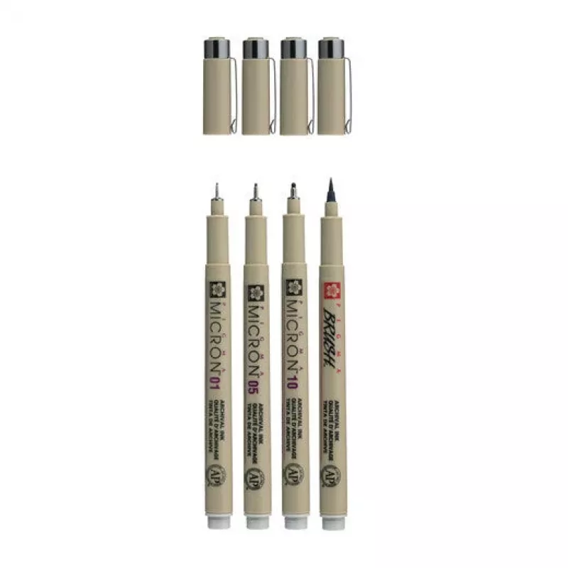 Sakura Pigma Micron Fineliner Pen Set Cool Gray 4-Piece