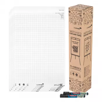 Legamaster Sketch Eco flipchart popieriaus blokai, labai balti, 5 vnt.
