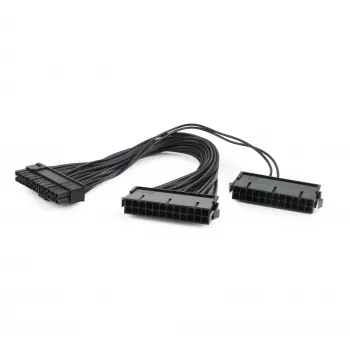 GEMBIRD CC-PSU24-01 24 kontaktų ATX maitinimo ilginimo laidas, kištukas-lizdas, 30 cm, juodas