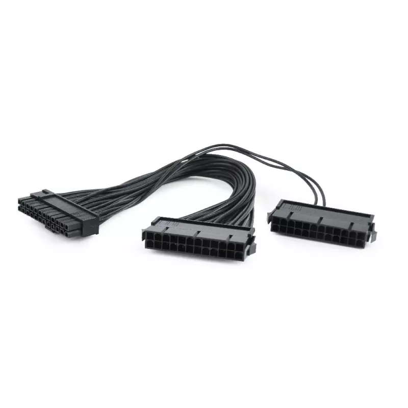GEMBIRD CC-PSU24-01 24 kontaktų ATX maitinimo ilginimo laidas, kištukas-lizdas, 30 cm, juodas