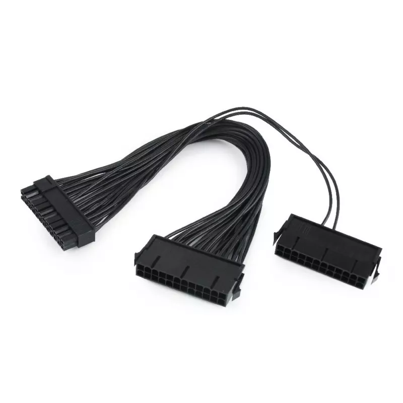 GEMBIRD CC-PSU24-01 24 kontaktų ATX maitinimo ilginimo laidas, kištukas-lizdas, 30 cm, juodas