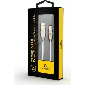 Gembird CC-USB2R-AMCM-2M-W USB 2.0 laidas, USB-A į USB-C, gumuotas, 2 m, baltas