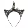 Souza! Glynda Black Unicorn Headband with Lace Ears and Horn