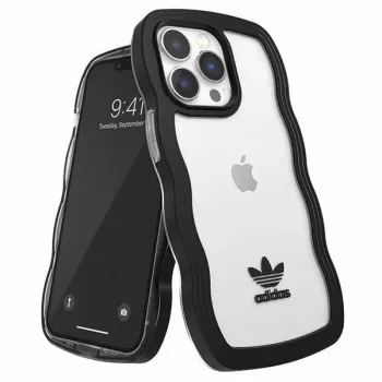 Adidas OR Wavy Case, skirtas iPhone 13 Pro / iPhone 13 6,1 inch juodas permatomas