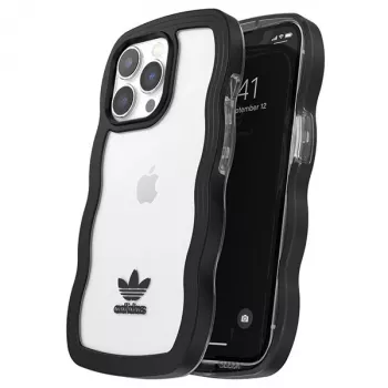 Adidas OR Wavy Case, skirtas iPhone 13 Pro / iPhone 13 6,1 inch juodas permatomas