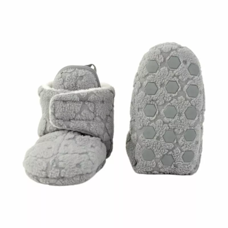 Lodger Fleece Drizzle Baby Booties su neslystančiu padu, pilki, 6-12 mėn.